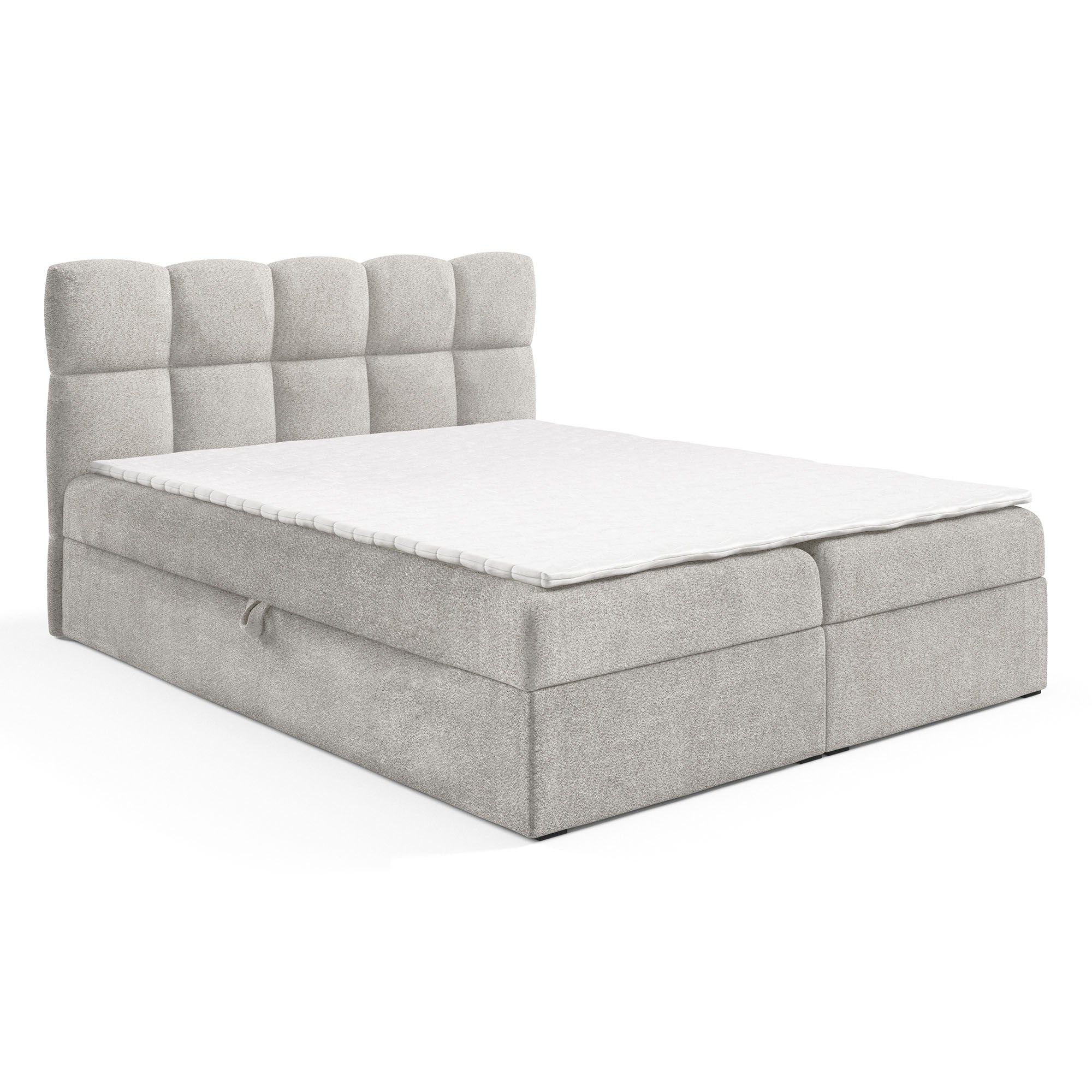 Designer Boxspringbett Nova Bouclé mit Stauraum