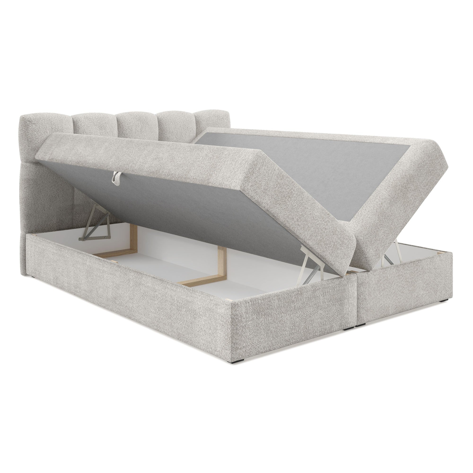 Designer Boxspringbett Nova Bouclé mit Stauraum