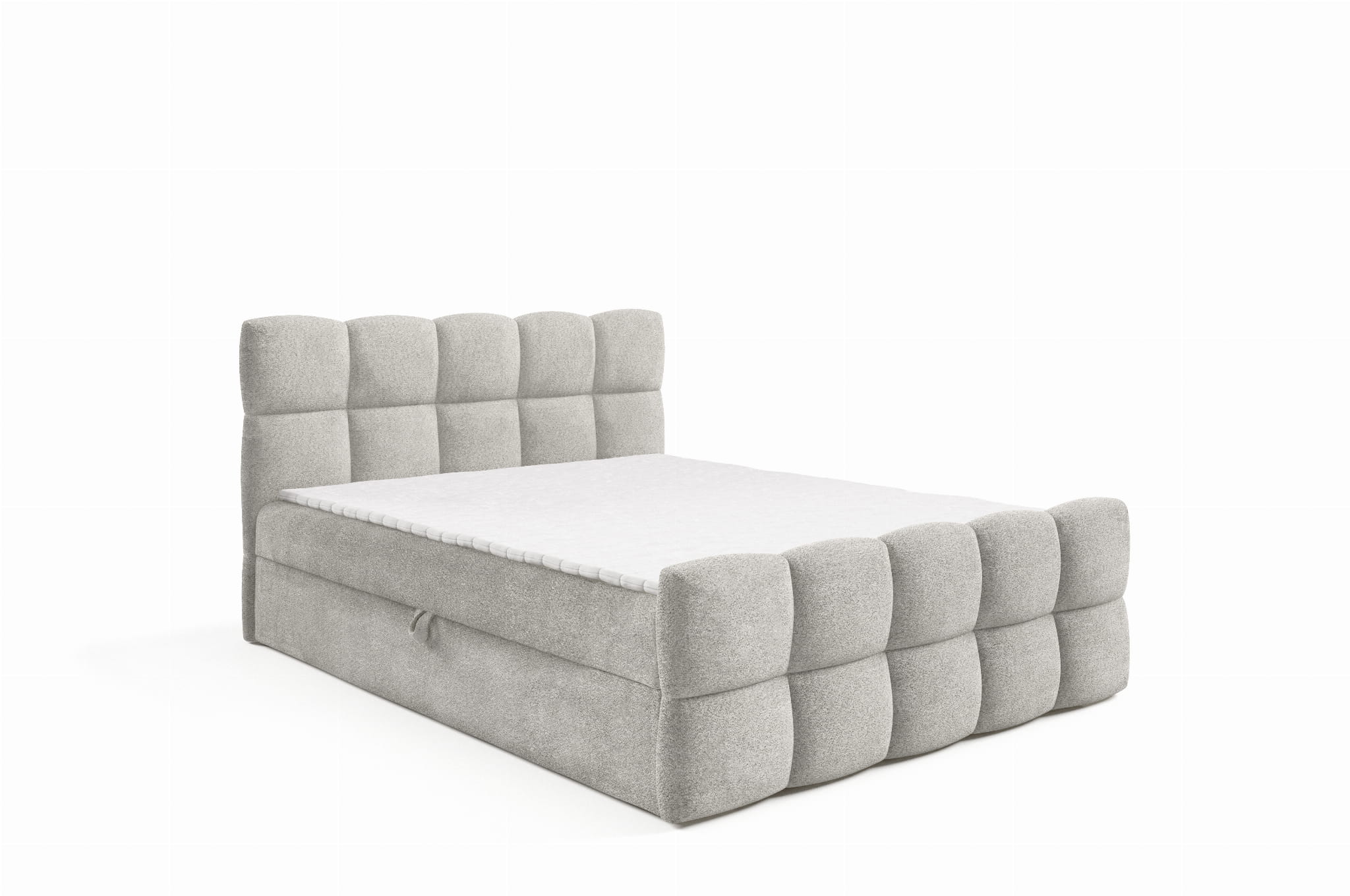 Designer Boxspringbett Valentino Bouclé mit Stauraum