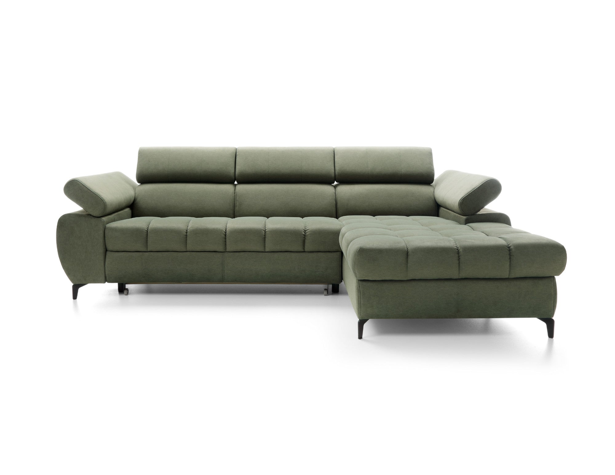 Designer Ecksofa Lugano I mit Schlaff- & Bettkasten in Samt