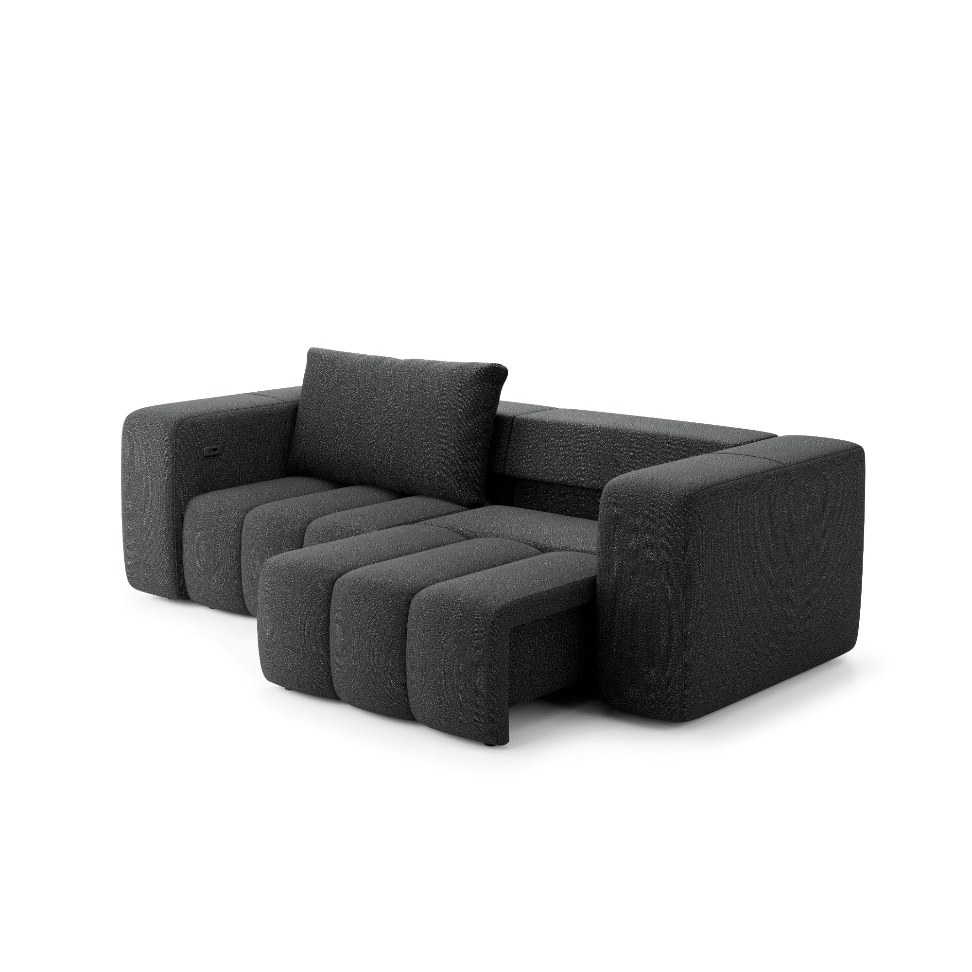 Designer Sofa Bern elektrisch mit Sitzverstellung in Chenille