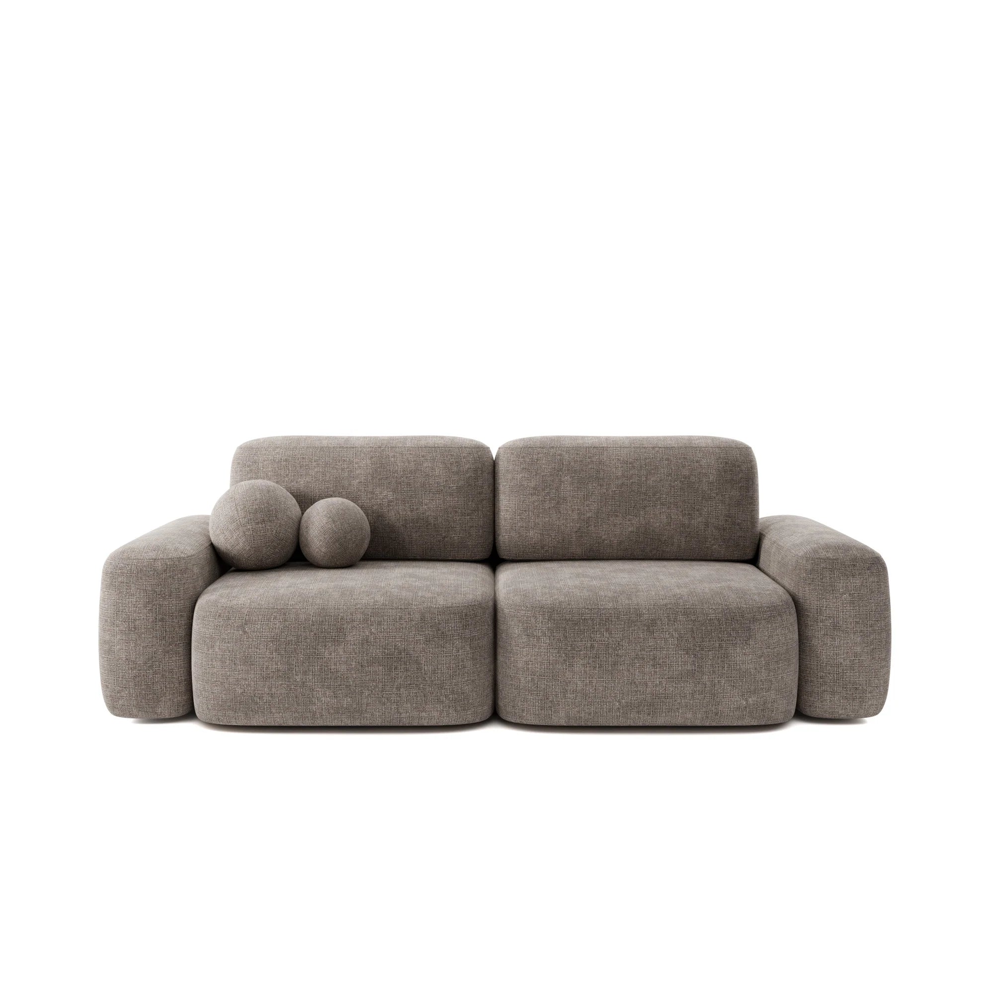 Designer Sofa Bold mit Schlaffunktion & Bettkasten in Chenille
