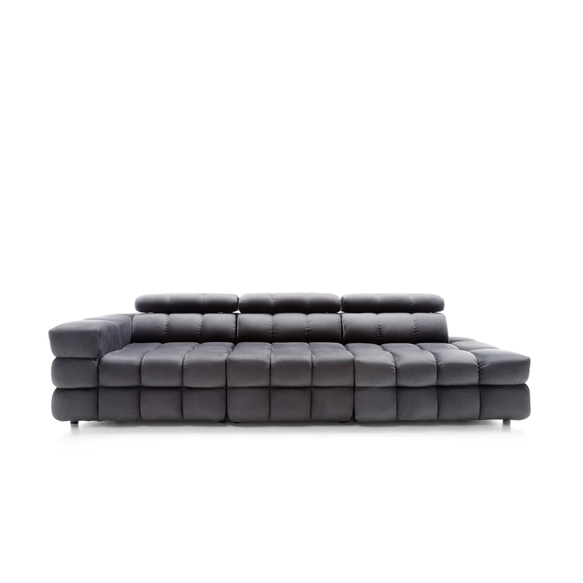 Designer Sofa Buffalo mit Kopfstützen modular in Samt