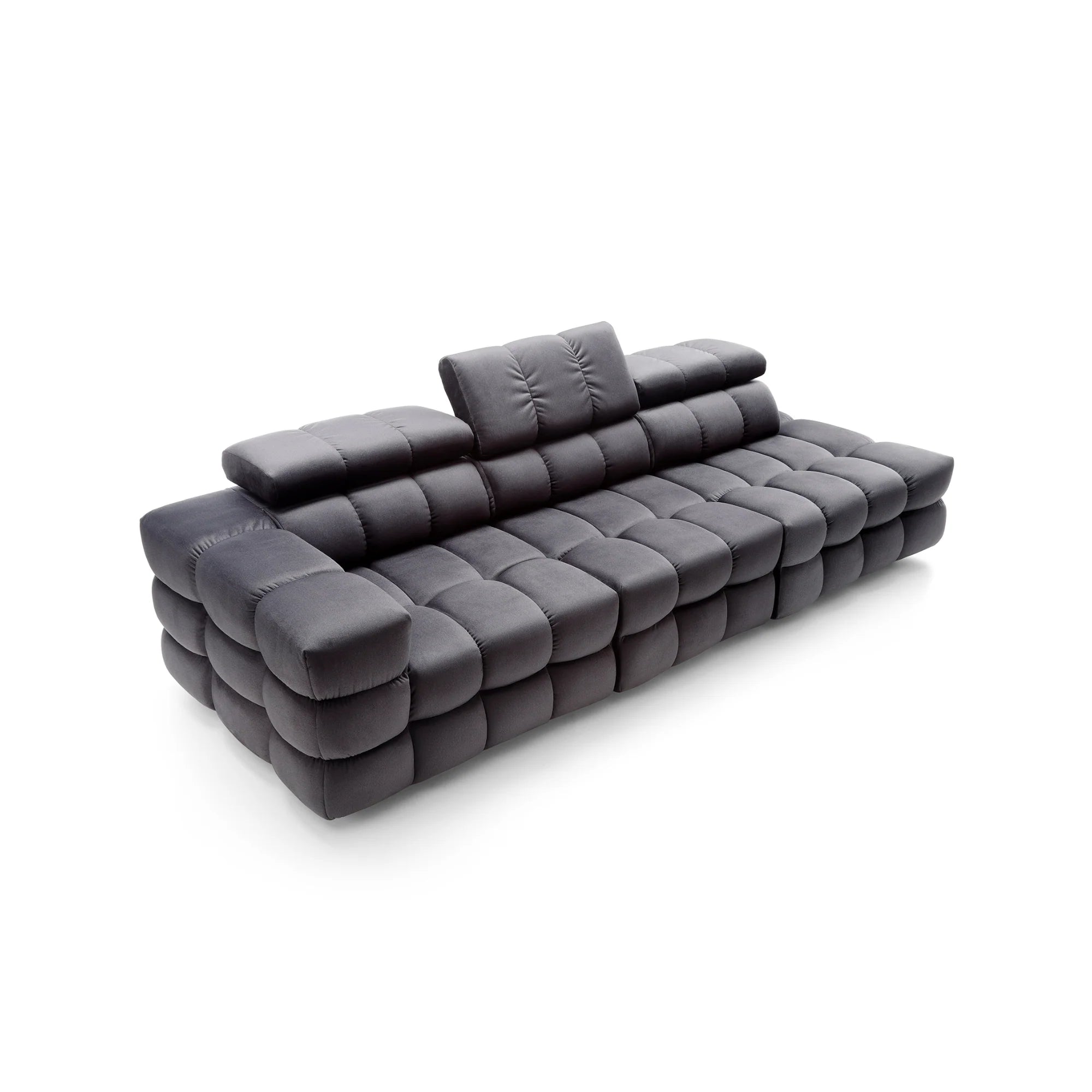 Designer Sofa Buffalo mit Kopfstützen modular in Samt