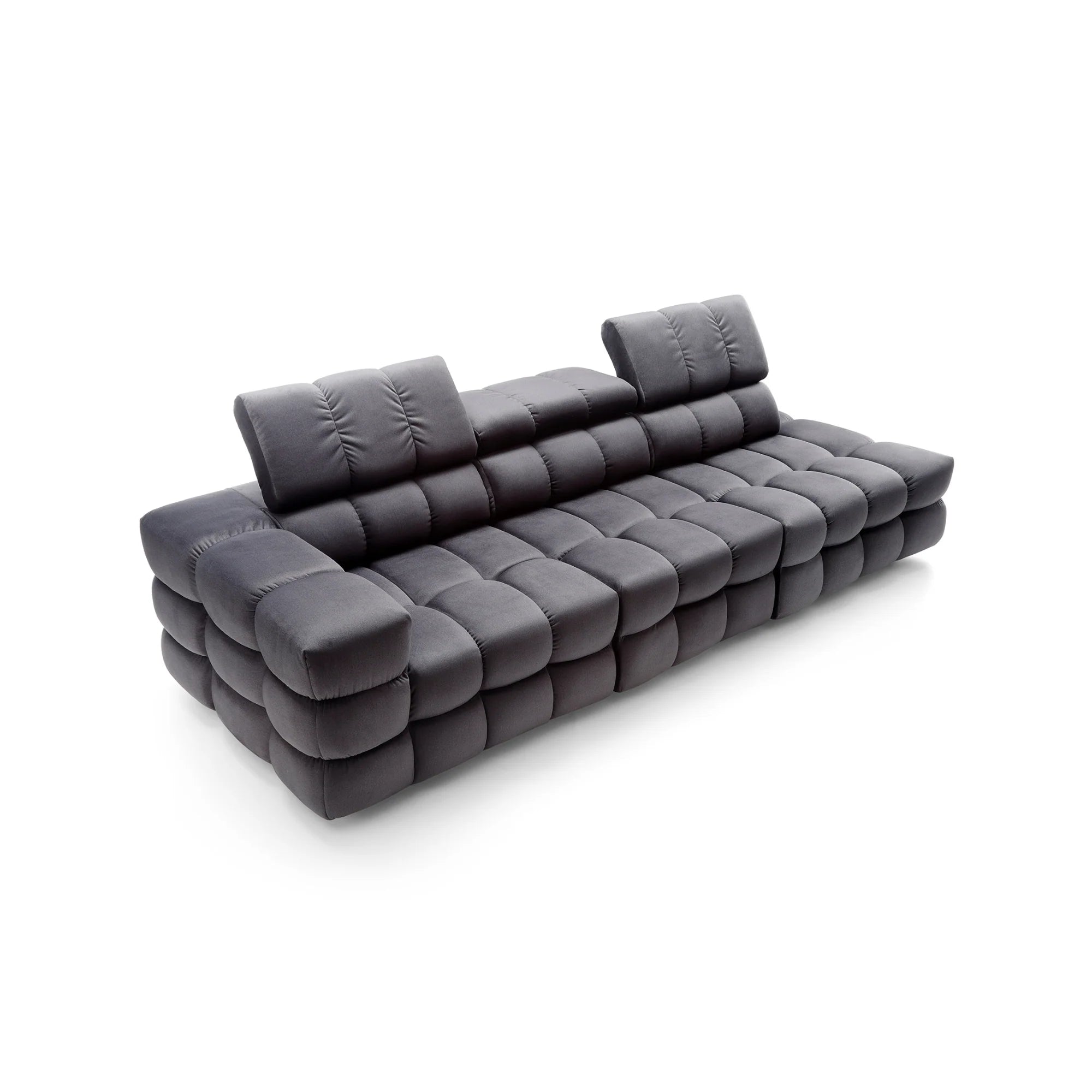 Designer Sofa Buffalo mit Kopfstützen modular in Samt