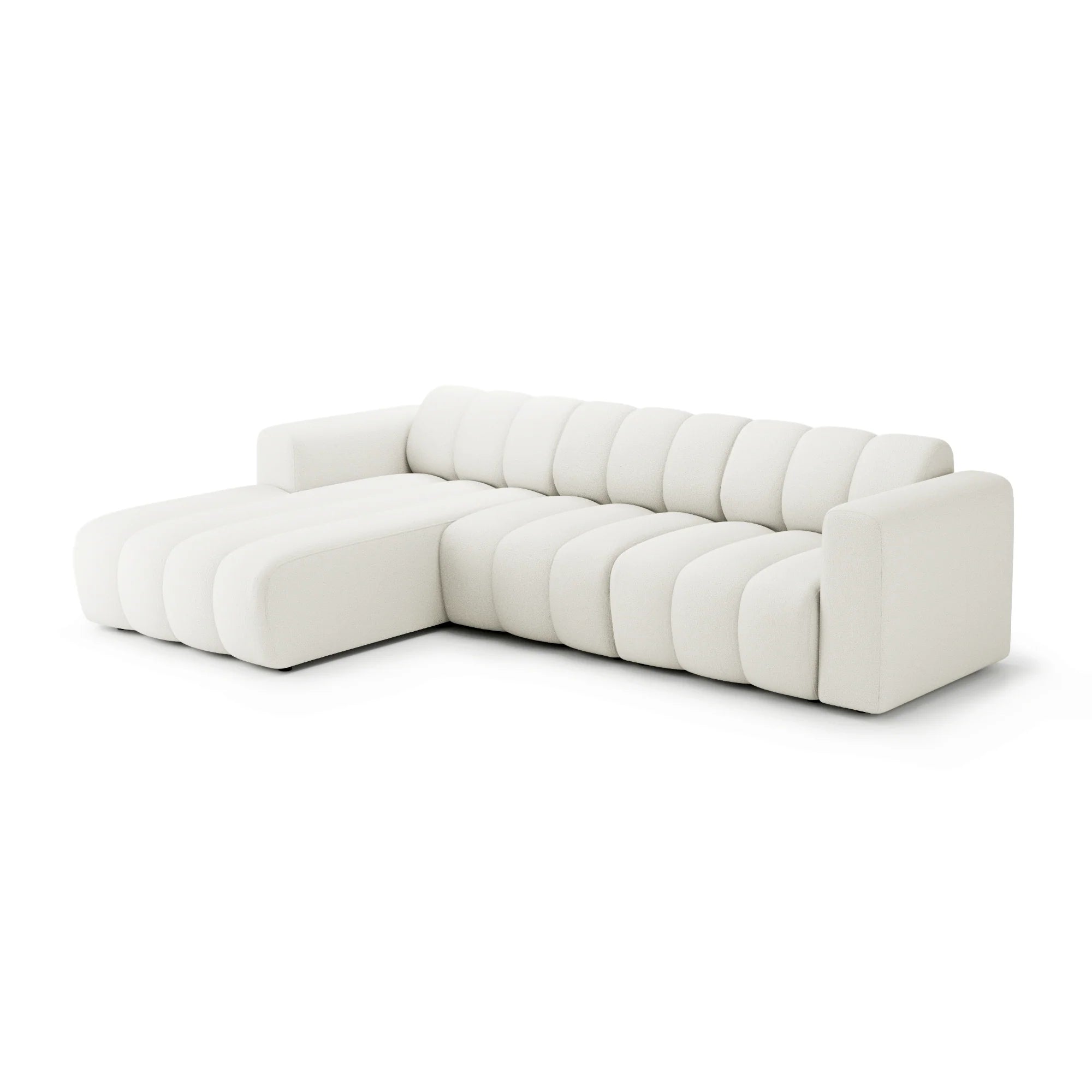 Designer Ecksofa Bummel L modular in Bouclé