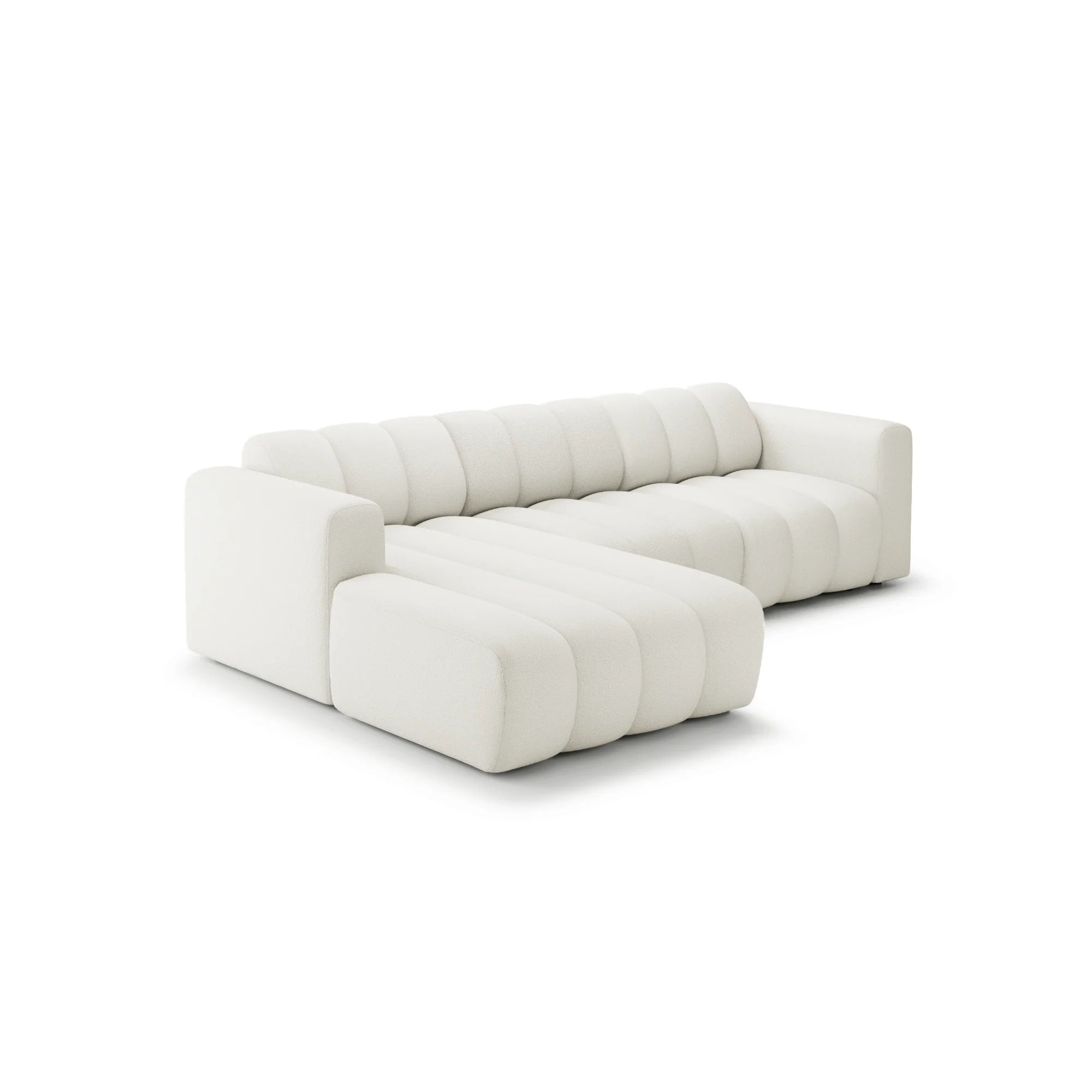 Designer Ecksofa Bummel L modular in Bouclé