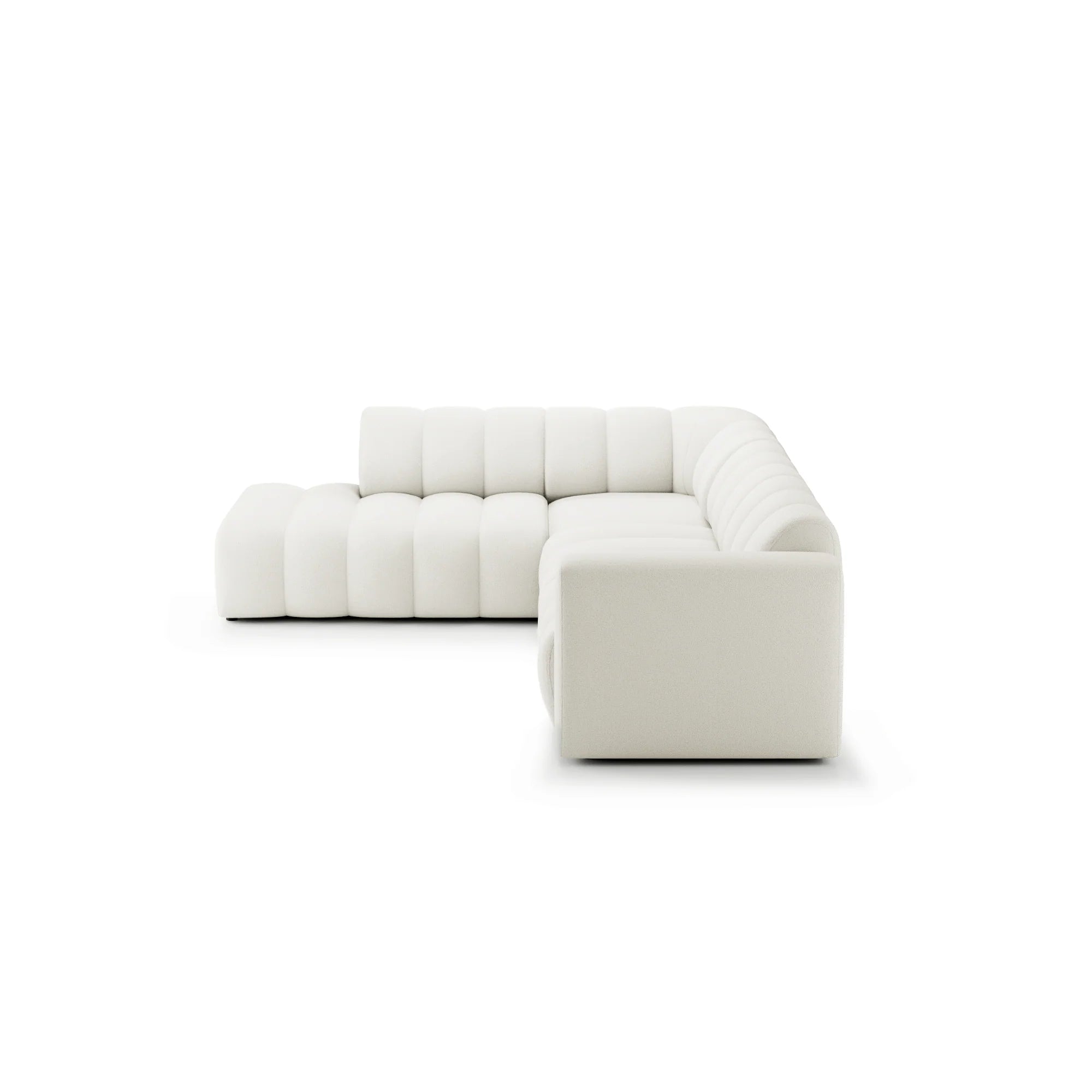 Designer Bummel L Ecksofa modular in Bouclé