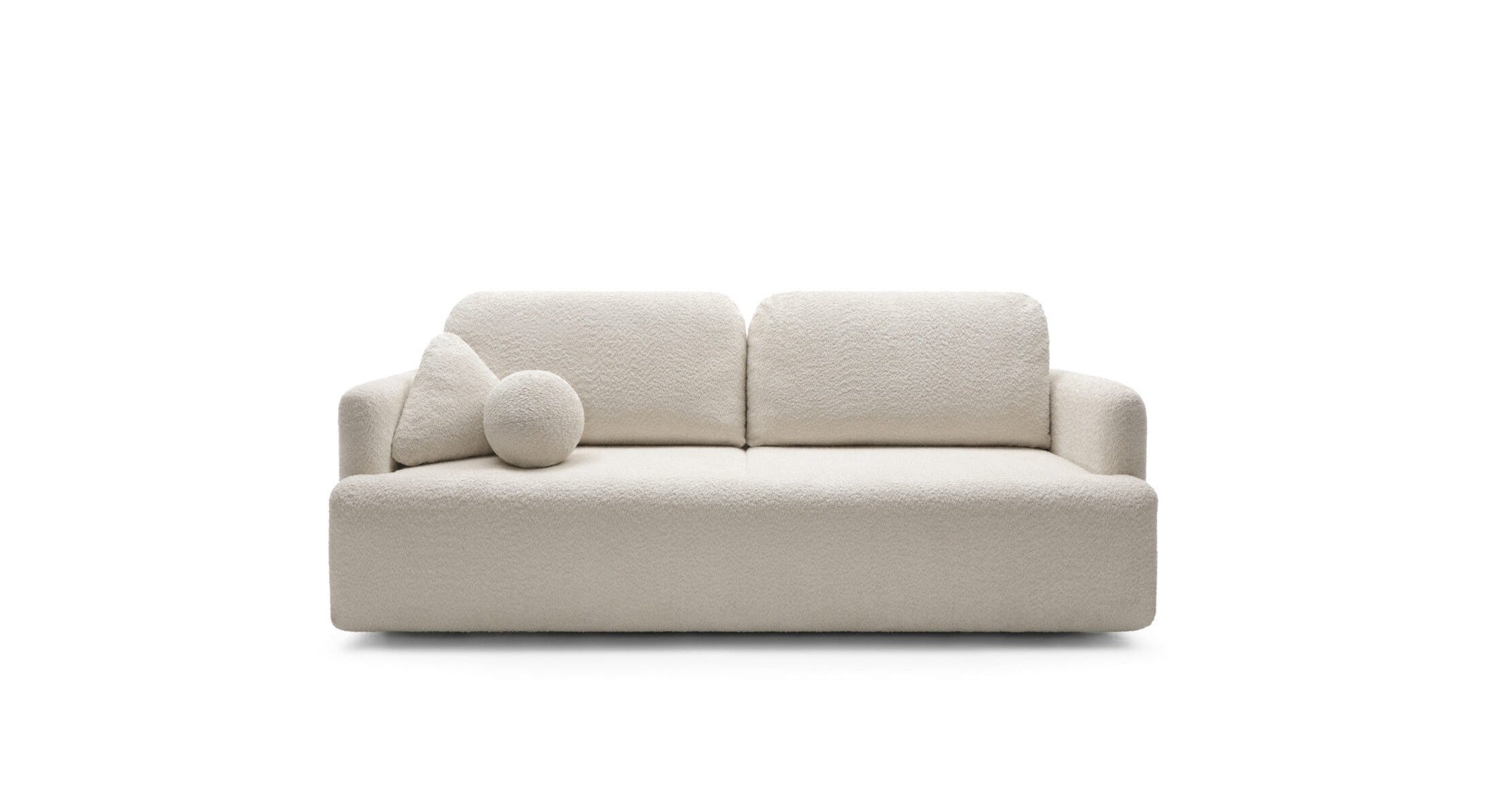 Designer Sofa Cloud Bouclé mit Schlaffunktion und Stauraum