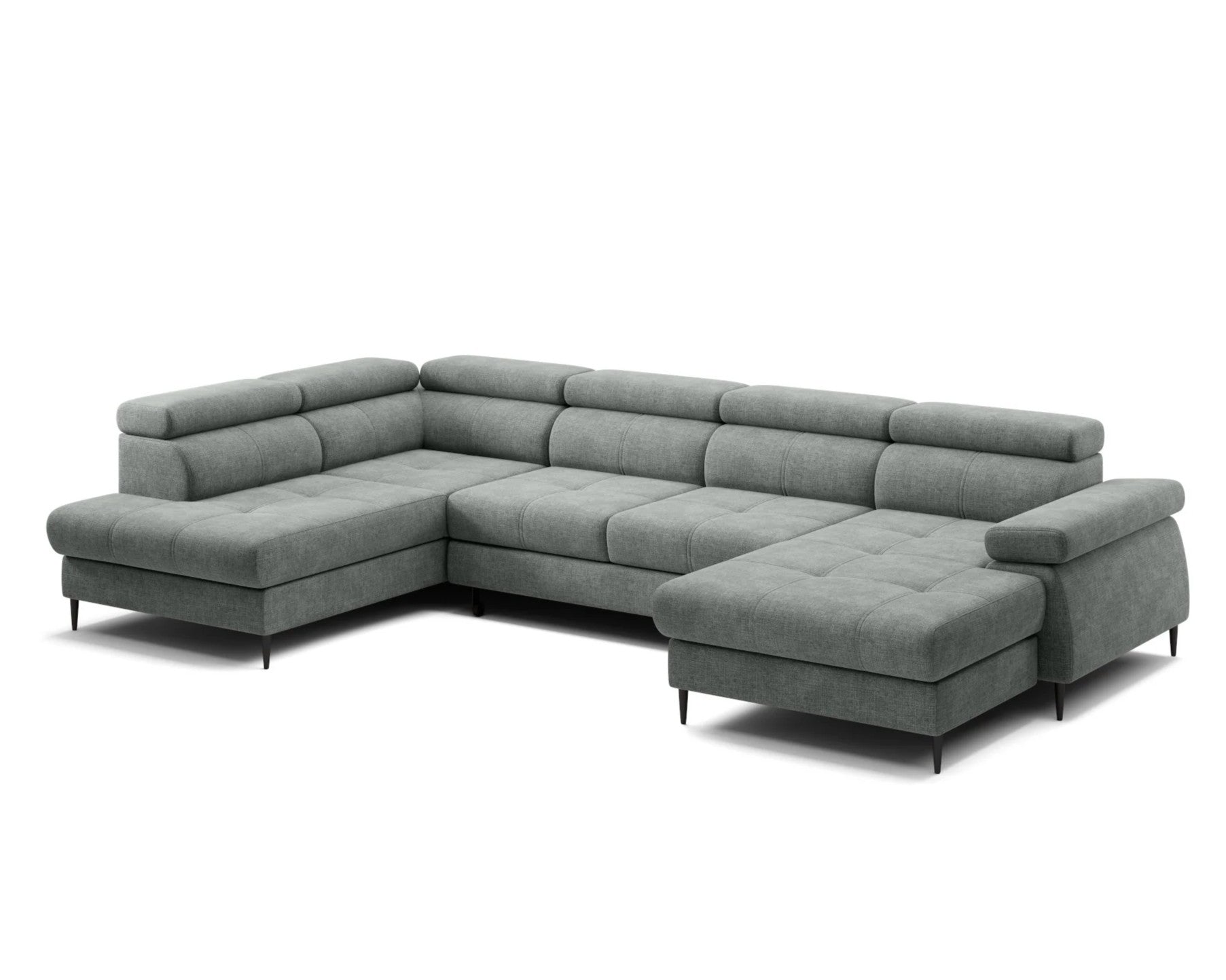 Designer Ecksofa Córdoba III mit Schlaffunktion & Bettkasten in Chenille