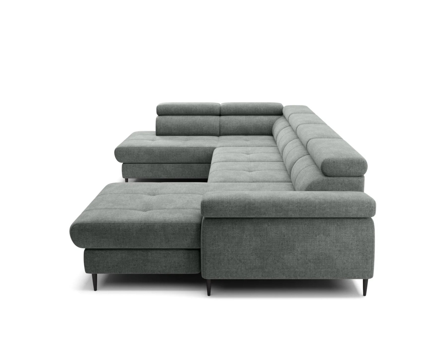 Designer Ecksofa Córdoba III mit Schlaffunktion & Bettkasten in Chenille