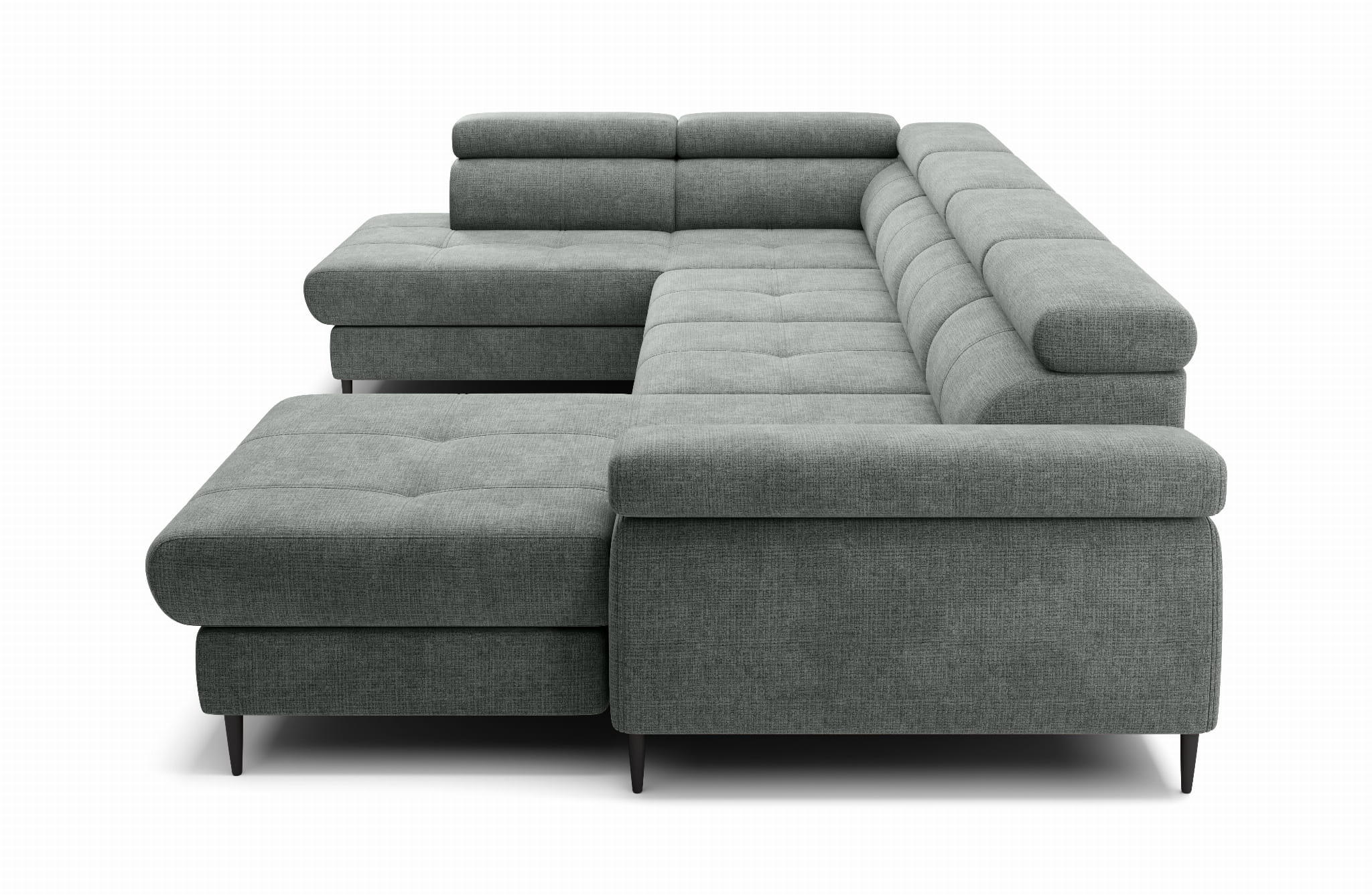Designer Ecksofa Córdoba III mit Schlaffunktion & Bettkasten in Chenille