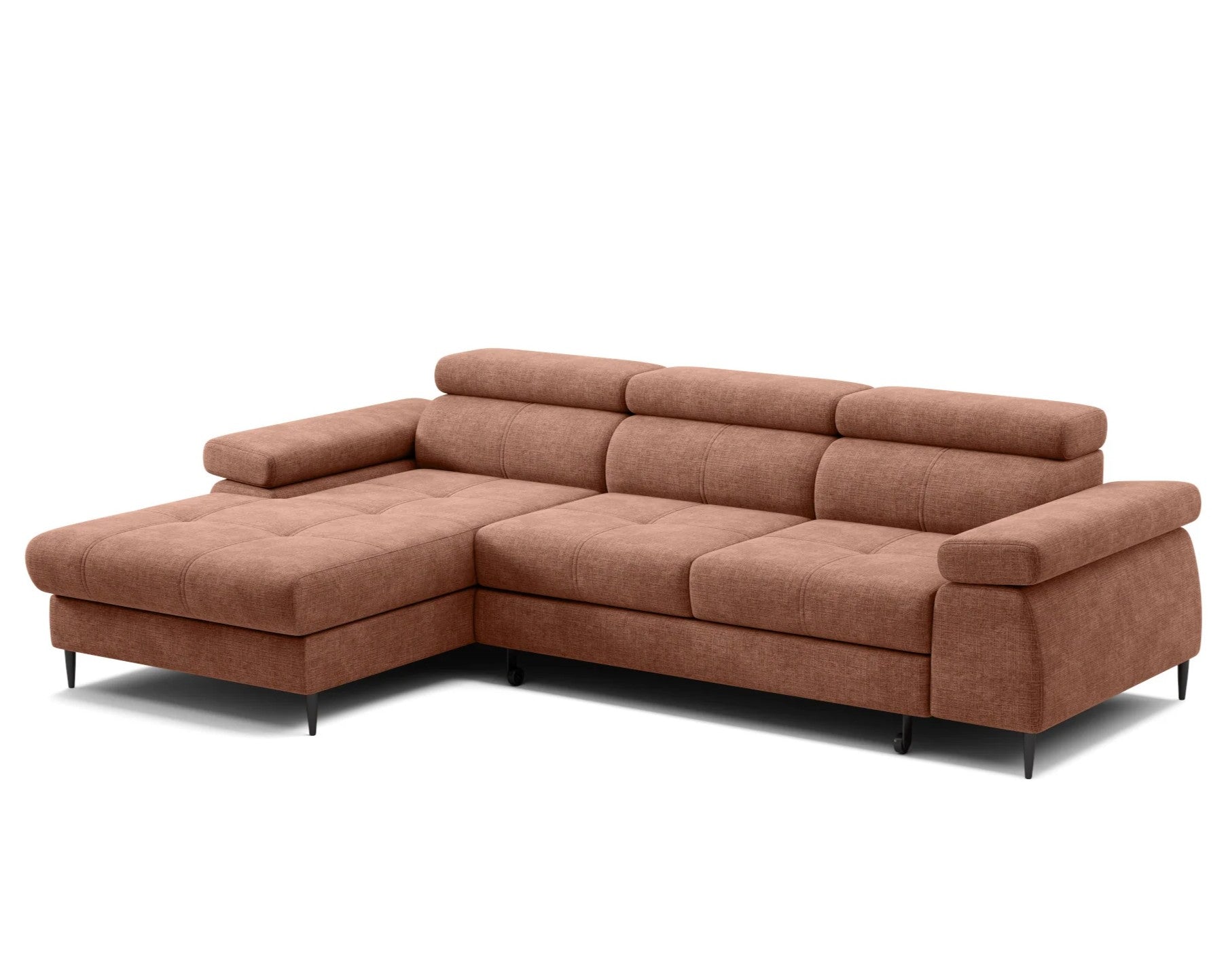 Designer Ecksofa Córdoba I mit Schlaffunktion & Bettkasten in Chenille
