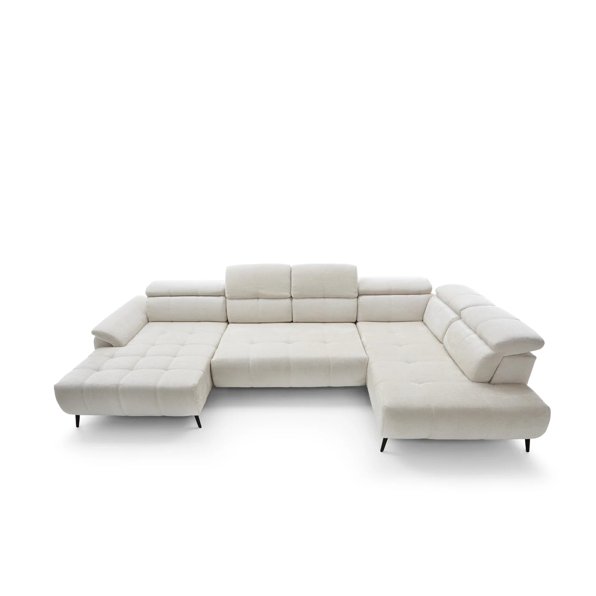 Designer Ecksofa Genova III mit elektrischer Sitzverlängerung in Chenille