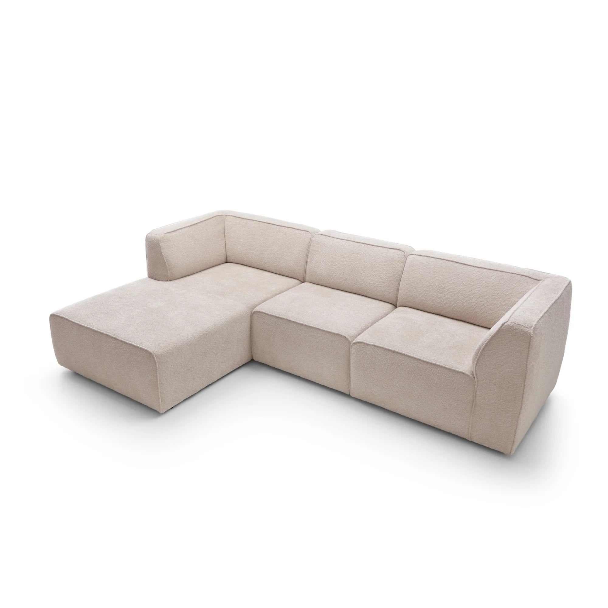Designer Ecksofa Hugg II modular in Bouclé