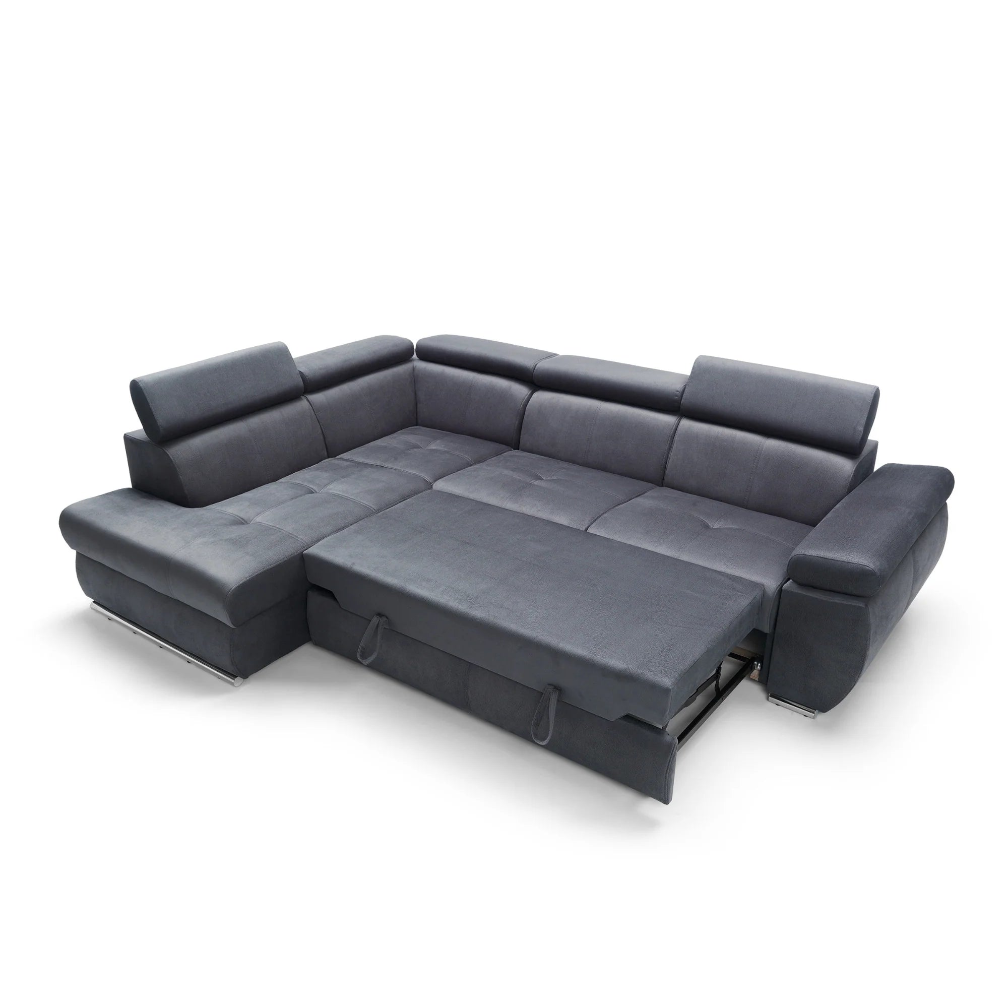 Designer Ecksofa Lizbona II mit Schlaffunktion & Bettkasten in Samt