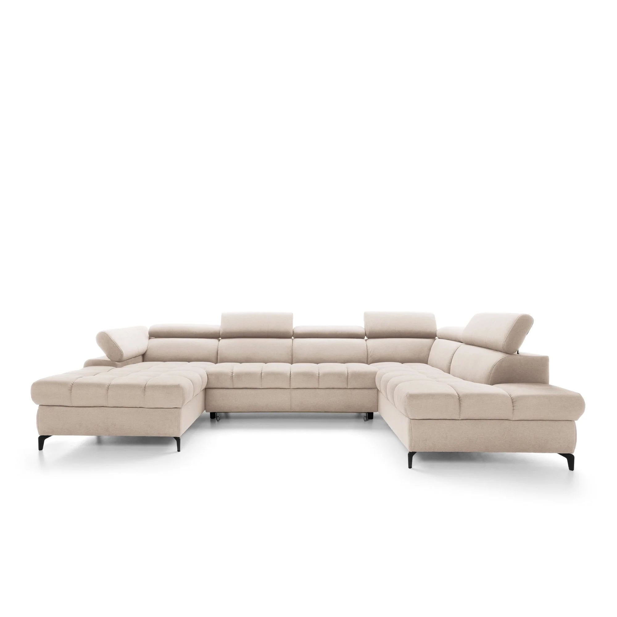 Designer Ecksofa Lugano III mit Schlaff- & Bettkasten in Samt