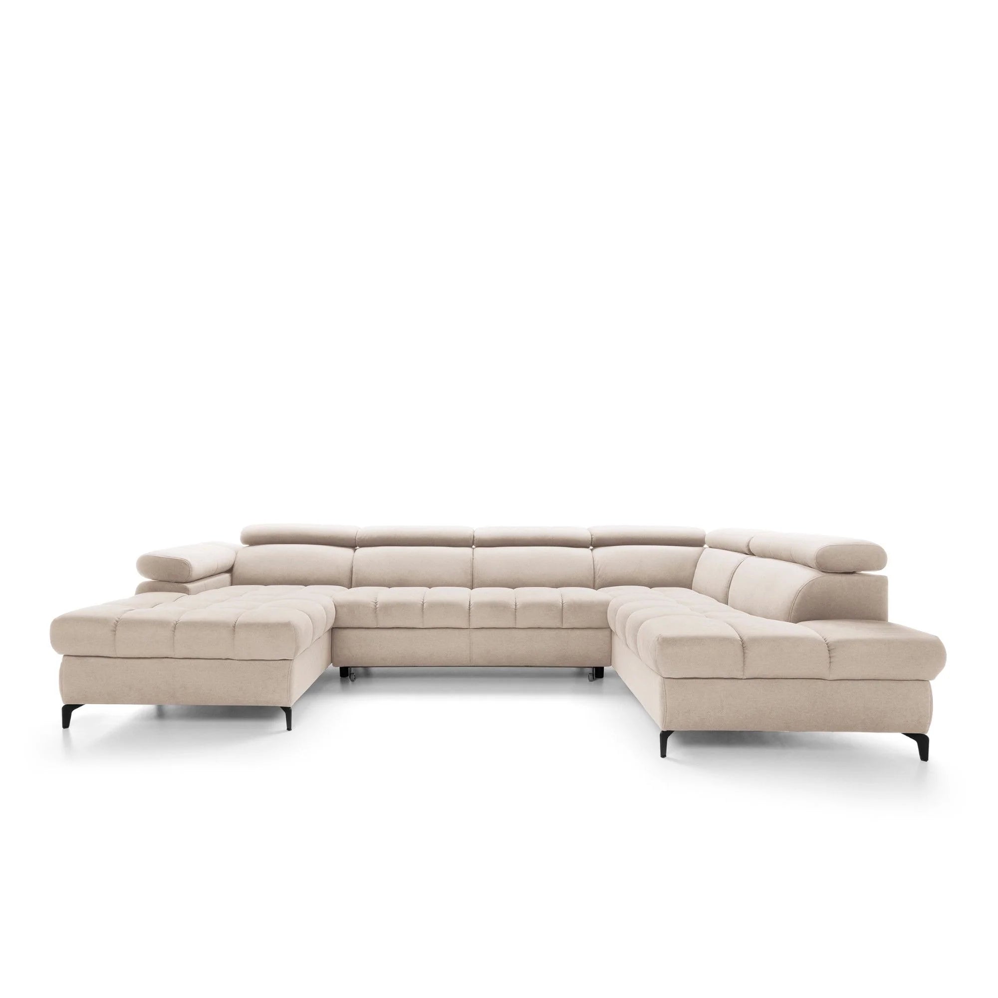 Designer Ecksofa Lugano III mit Schlaff- & Bettkasten in Samt