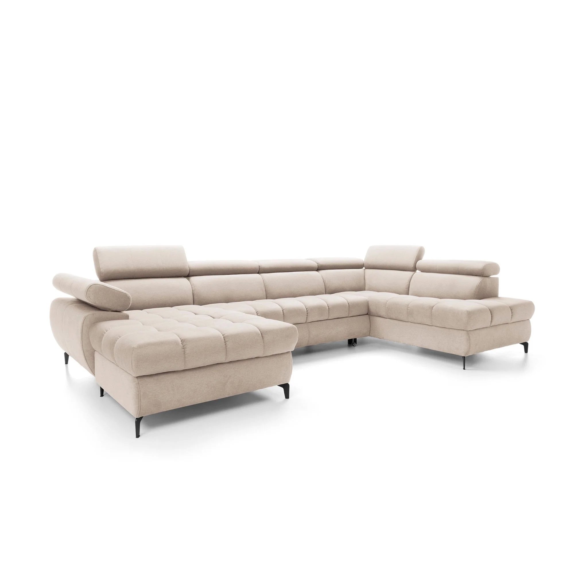 Designer Ecksofa Lugano III mit Schlaff- & Bettkasten in Samt