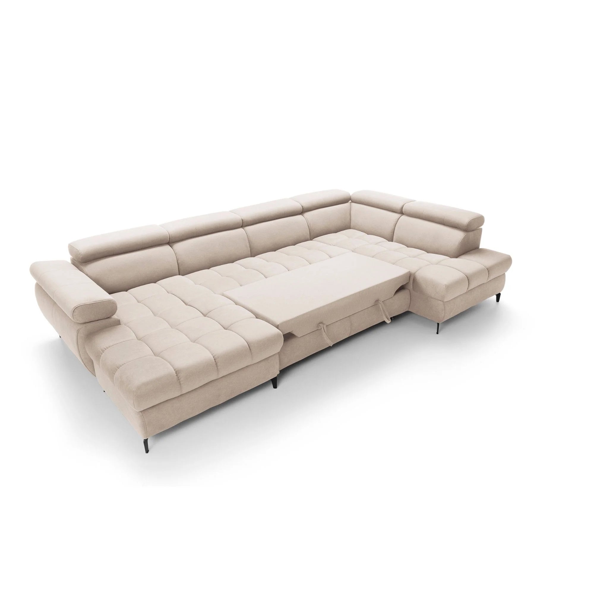 Designer Ecksofa Lugano III mit Schlaff- & Bettkasten in Samt