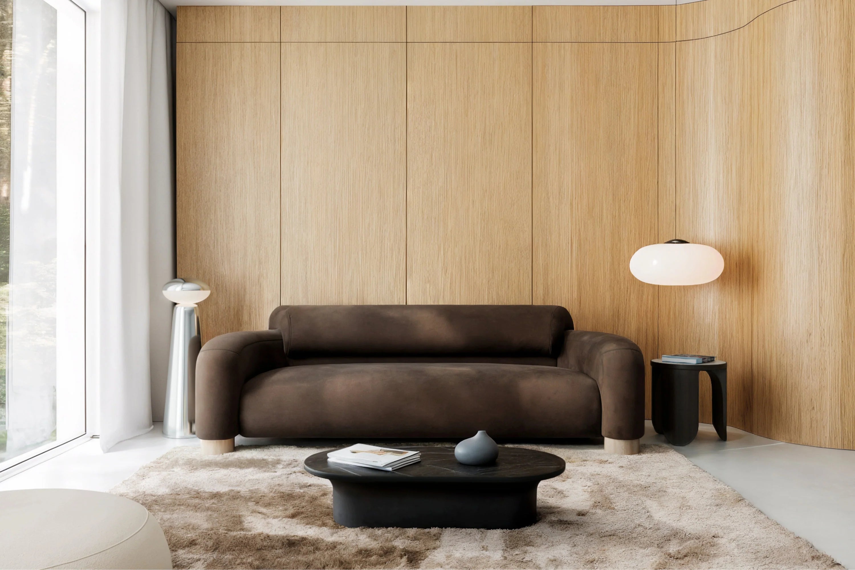 Designer Sofa Path 3-Sitzer in Samt