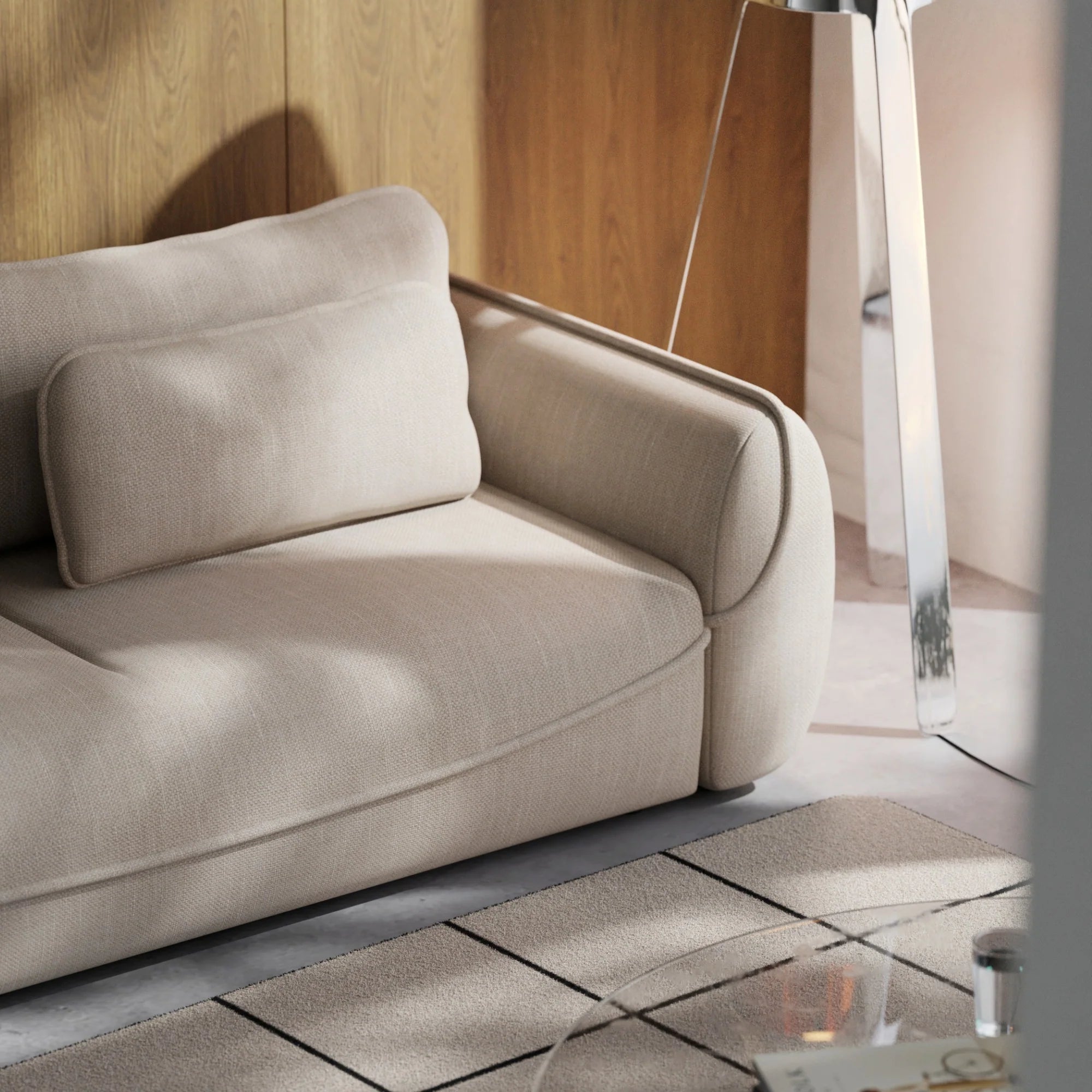 Designer Sofa Umea mit Schlaffunktion in Chenille