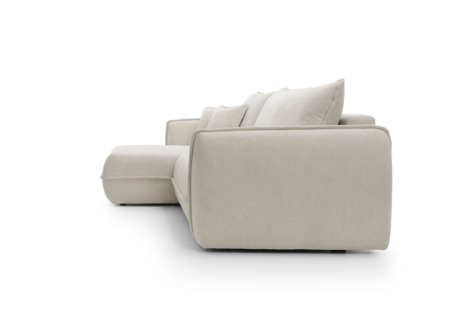 Designer Ecksofa Moho mit Schlaf- und Klappfunktion in Stoff