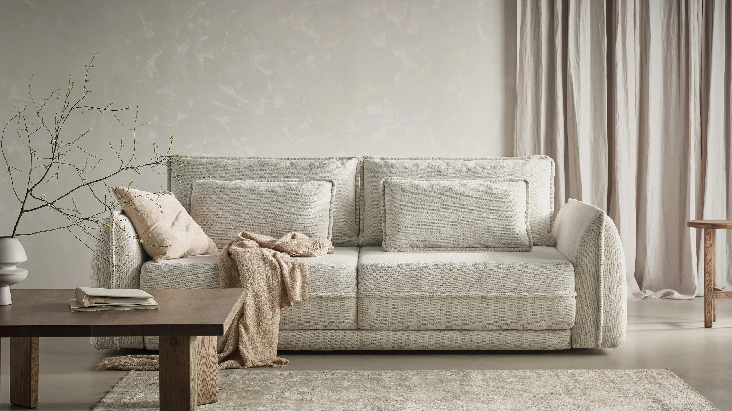 Designer Sofa Mojave mit Schlaffunktion & Bettkasten in Stoff