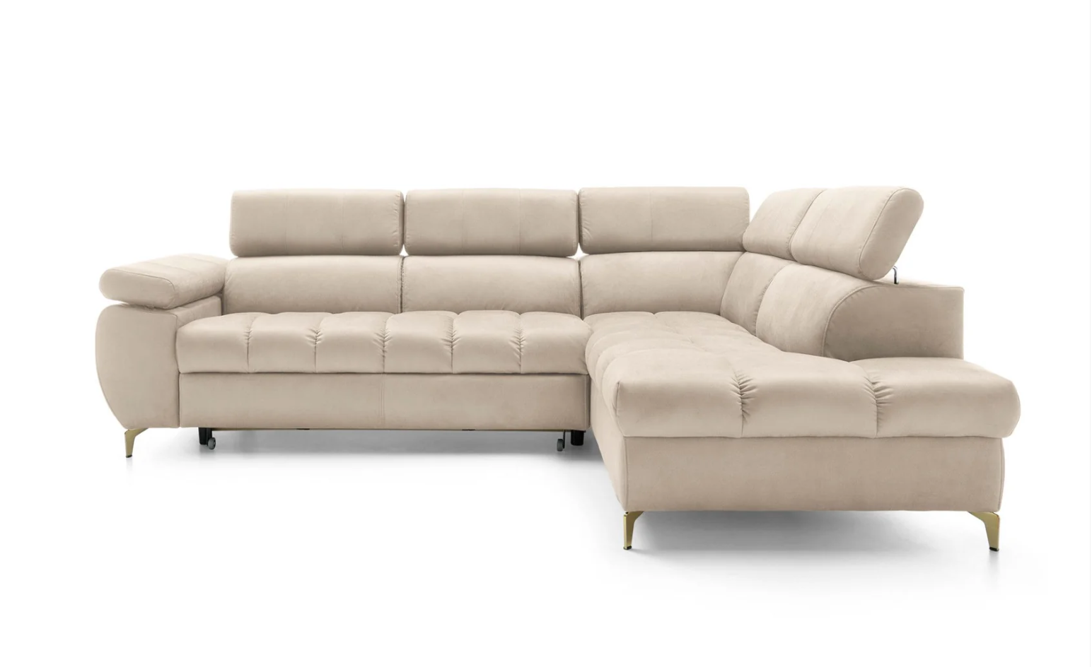 Designer Ecksofa Lugano II mit Schlaff- & Bettkasten in Samt