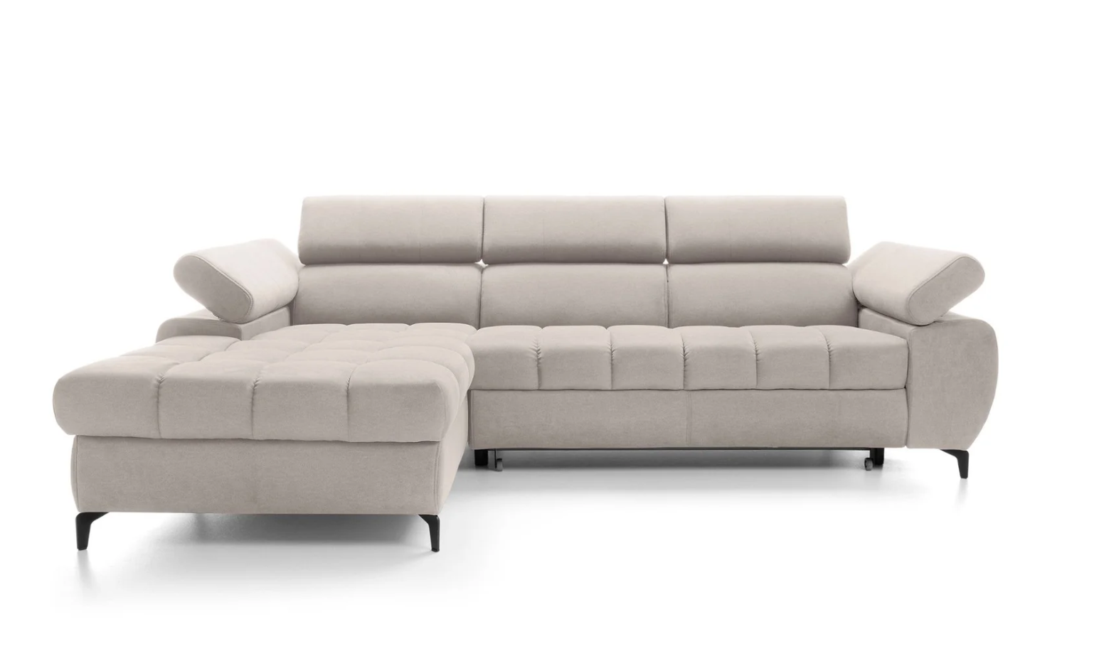 Designer Ecksofa Lugano I mit Schlaff- & Bettkasten in Samt