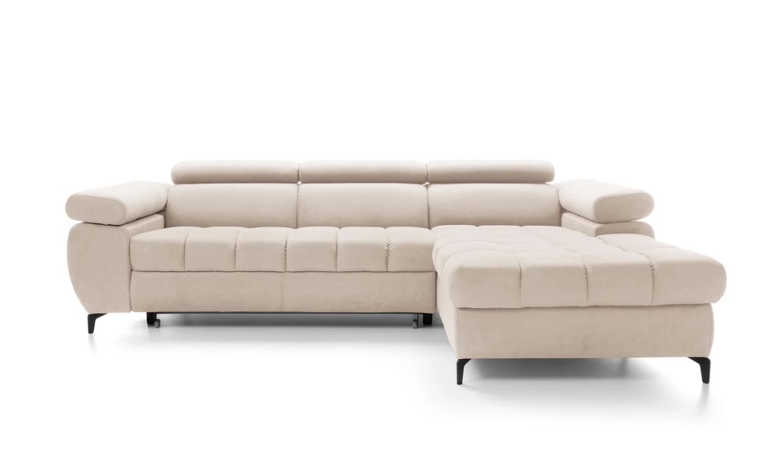 Designer Ecksofa Lugano I mit Schlaff- & Bettkasten in Samt