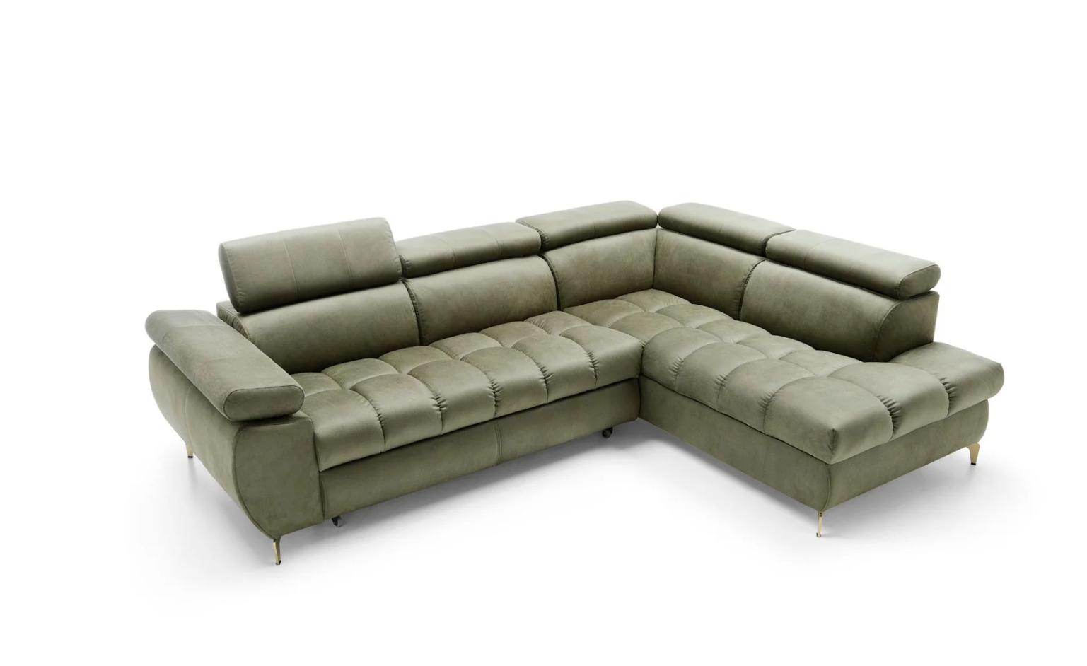 Designer Ecksofa Lugano II mit Schlaff- & Bettkasten in Samt