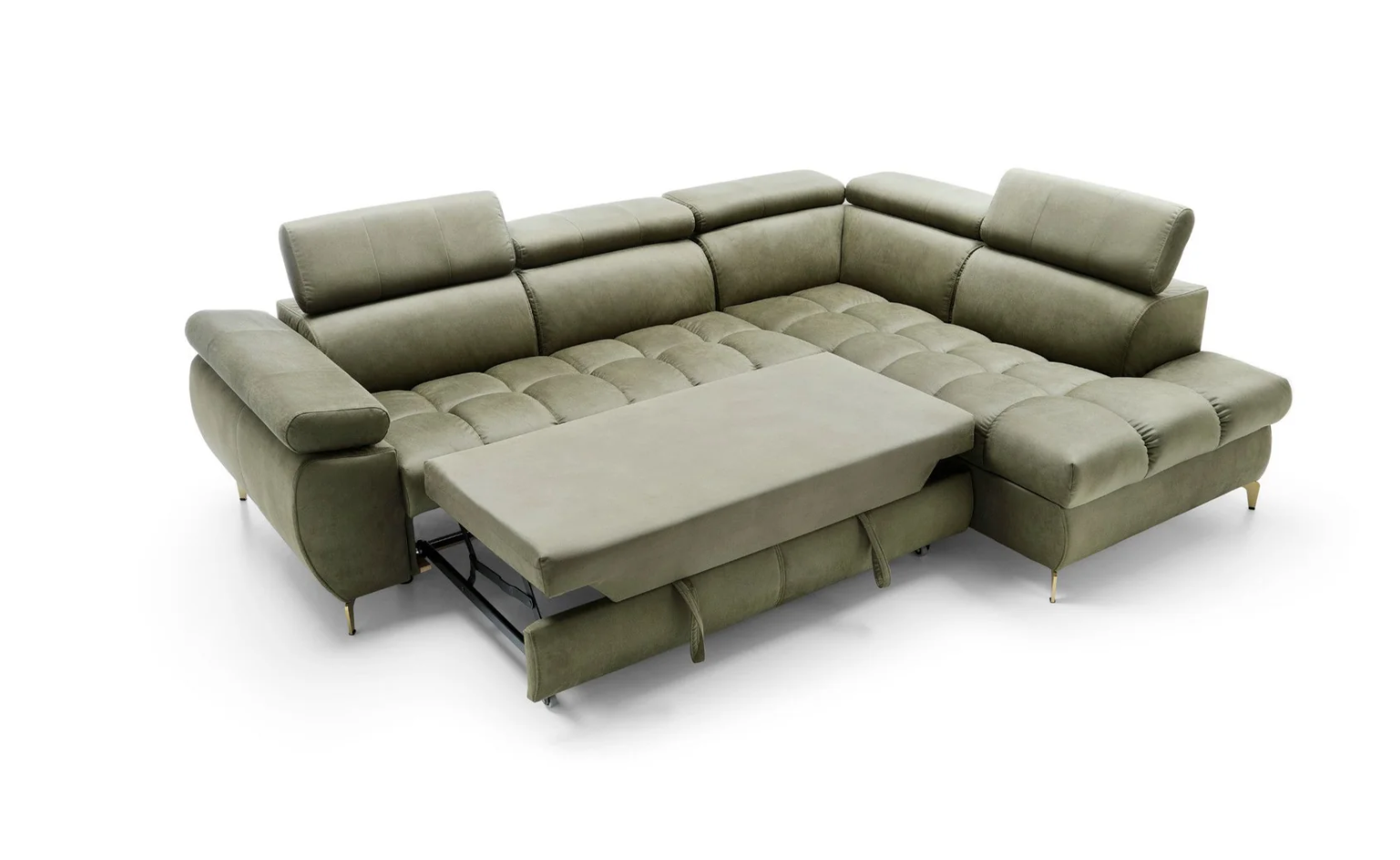 Designer Ecksofa Lugano II mit Schlaff- & Bettkasten in Samt