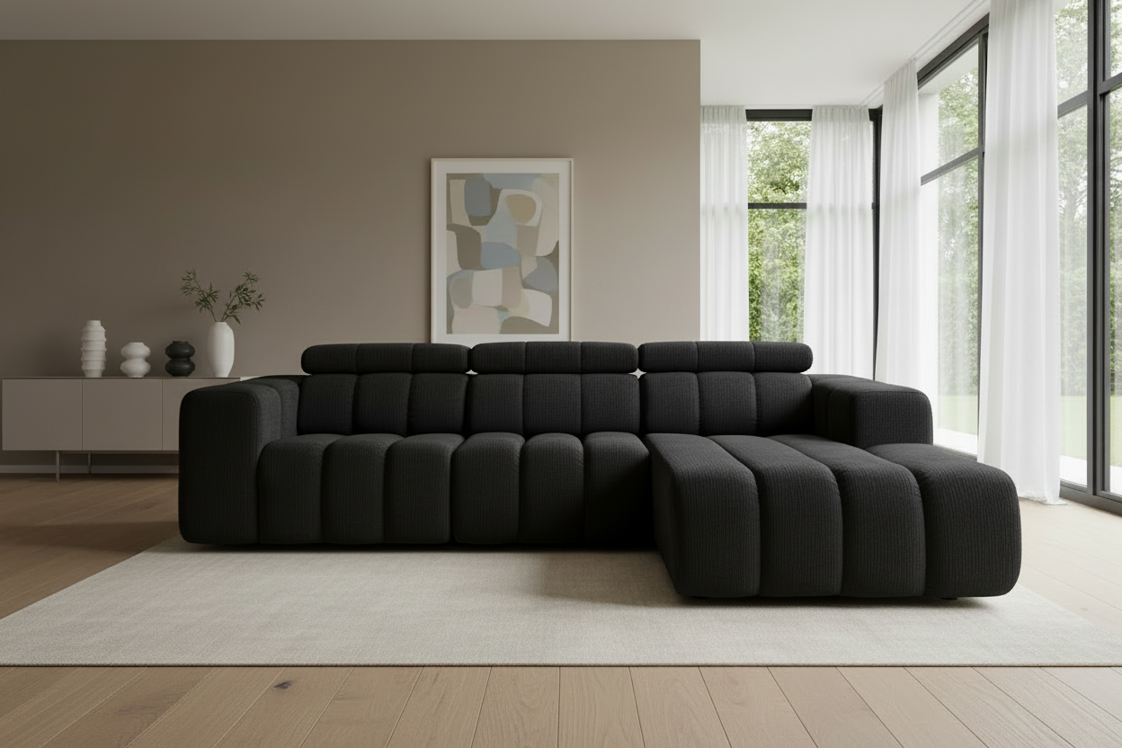 Berlin Ecksofa Schwarz - Bild 2