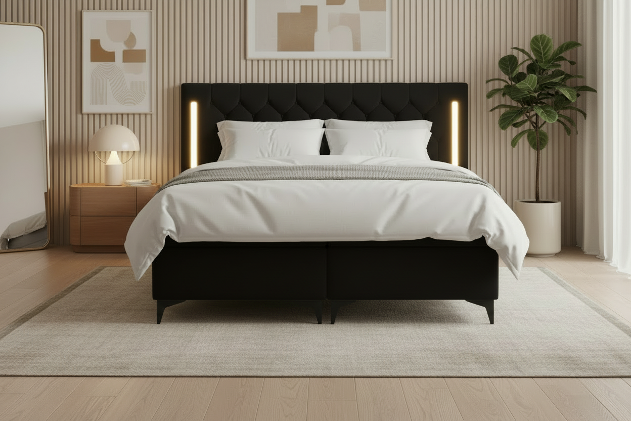 Bett Frontalansicht Black