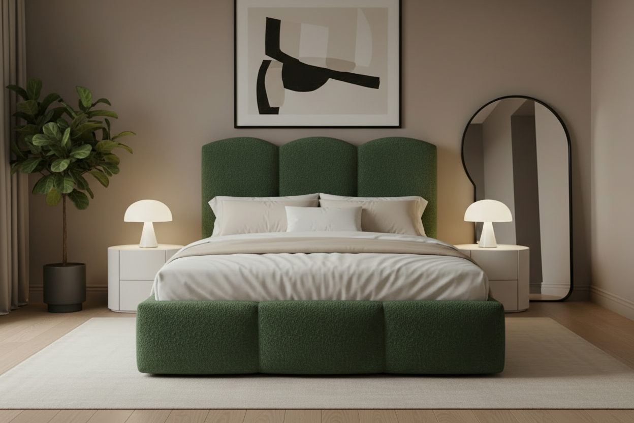 Bett Frontalansicht Grün