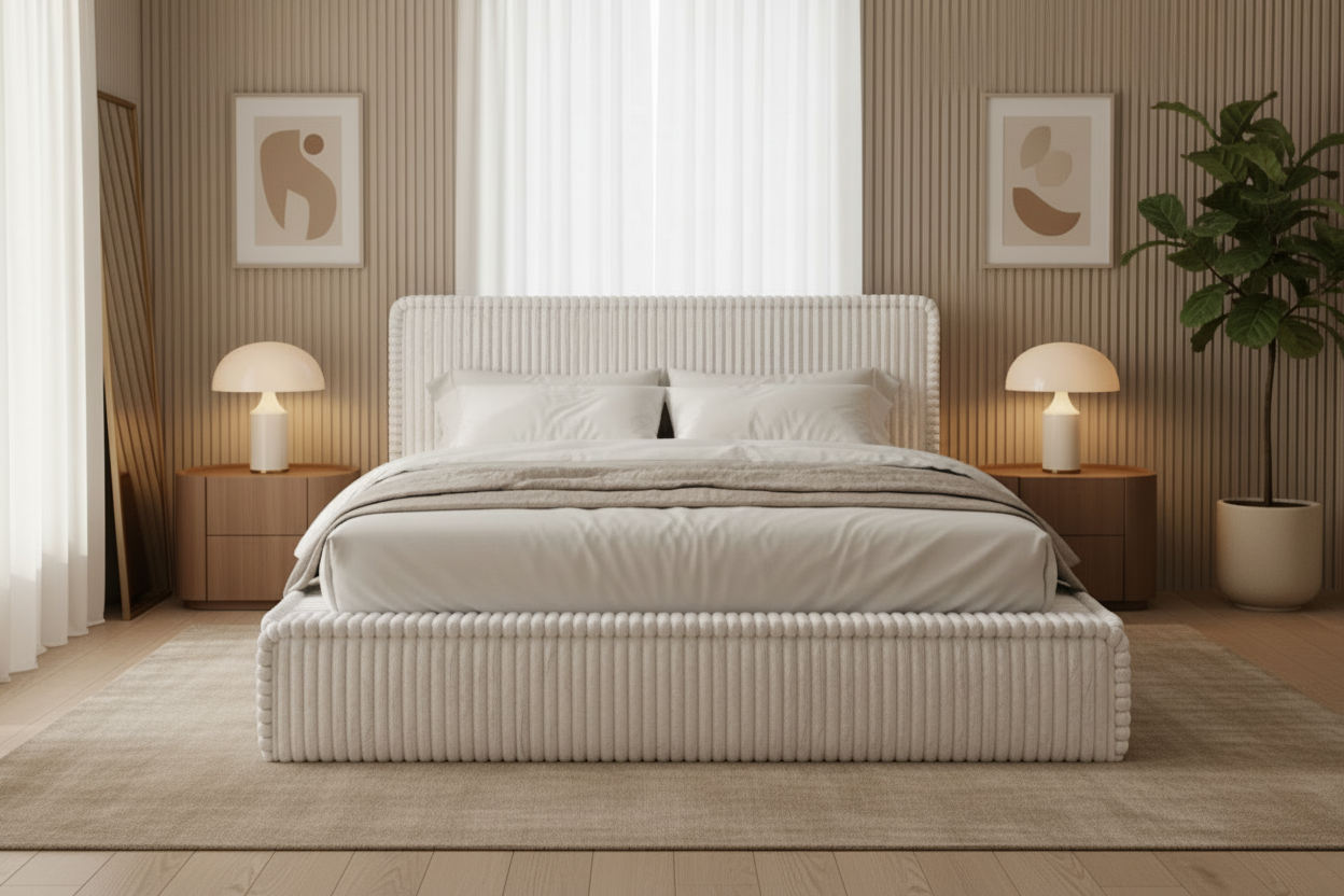 Bett Frontalansicht Silver White