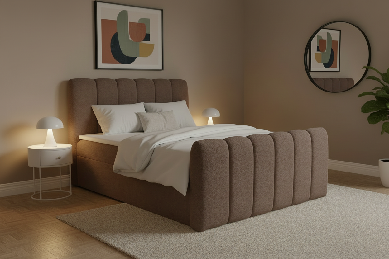 Bett Schrägansicht Braun