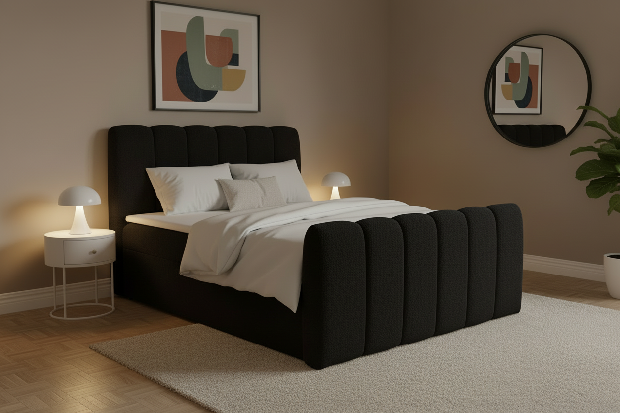 Bett Schrägansicht Schwarz