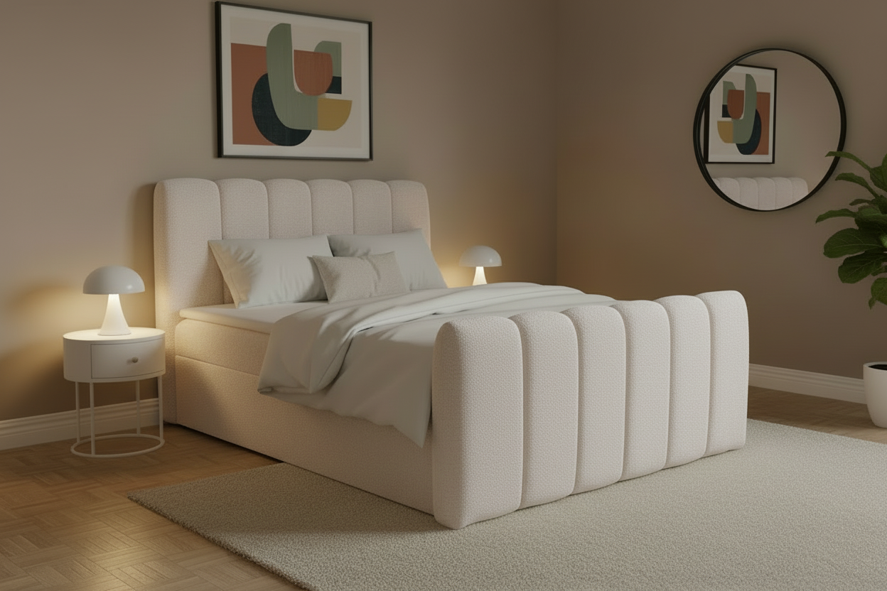 Bett Schrägansicht Weiß