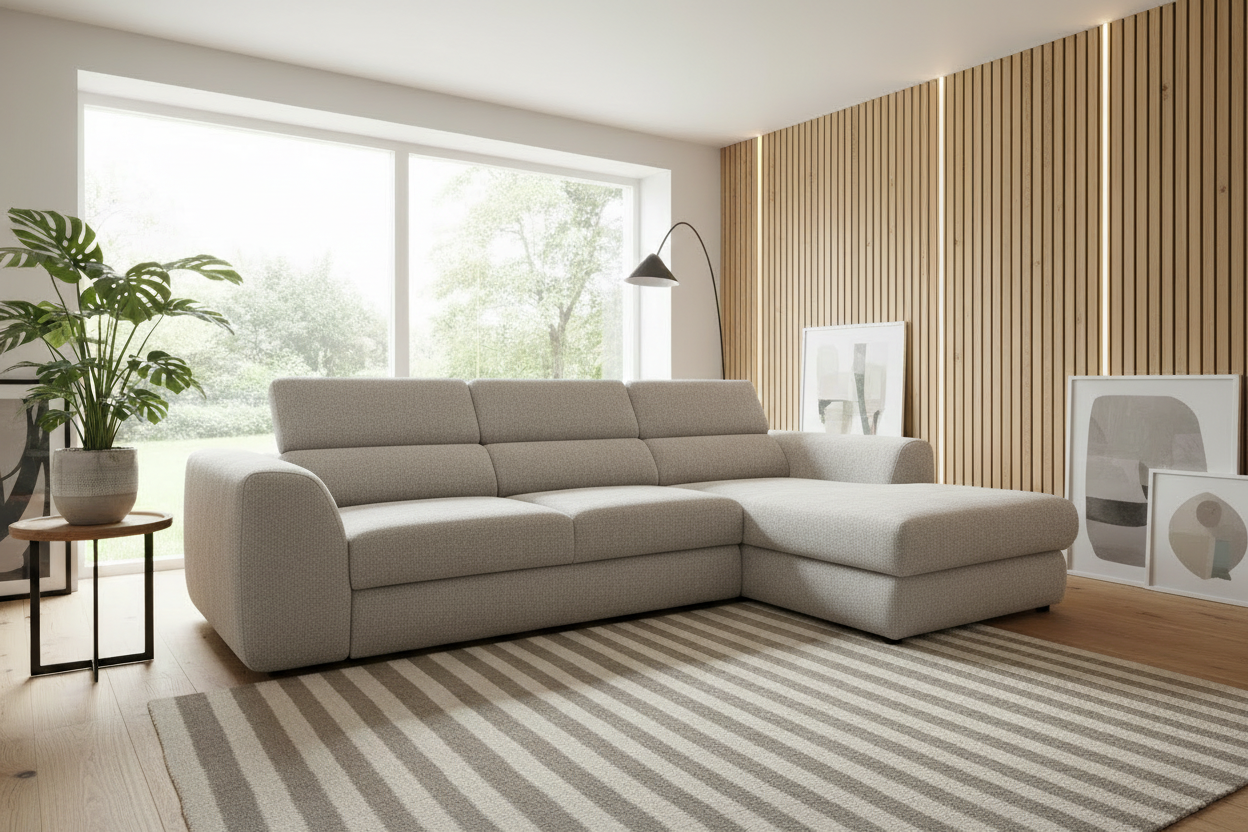 Bluvel I Hellgrau Schrägansicht