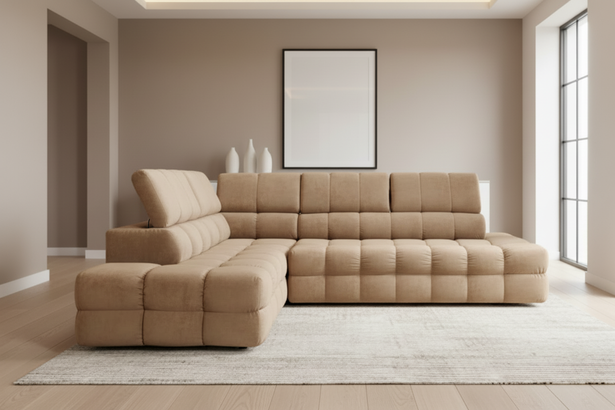 Buffalo Ecksofa Beige Frontalansicht