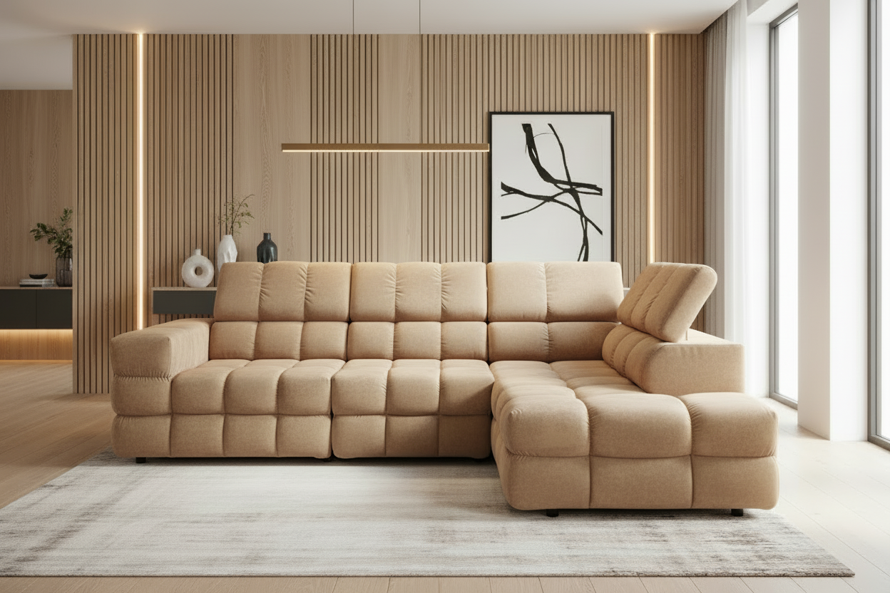 Buffalo Ecksofa Beige Frontalansicht