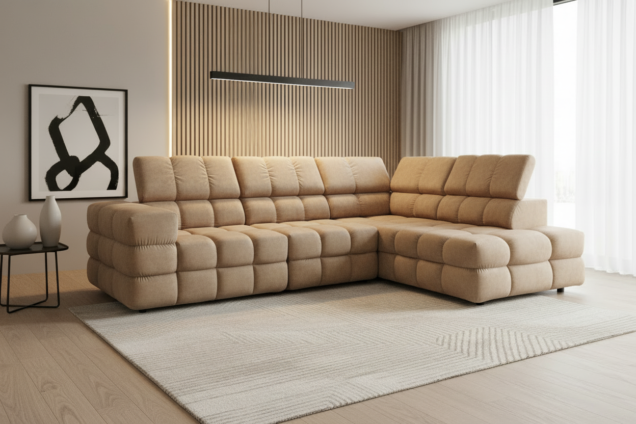 Buffalo Ecksofa Beige Schrägansicht