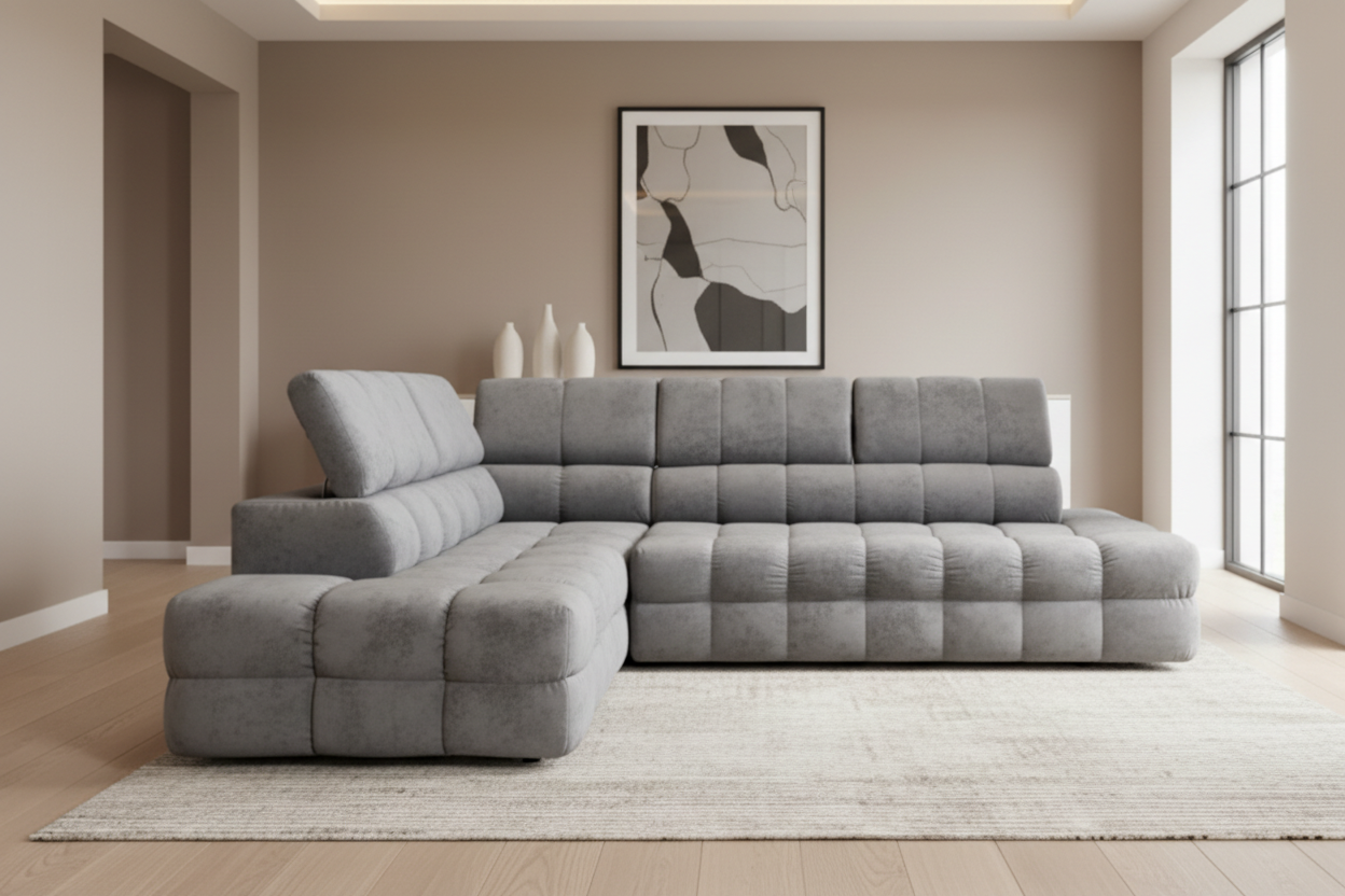 Buffalo Ecksofa mit Schlaffunktion in Hellgrau