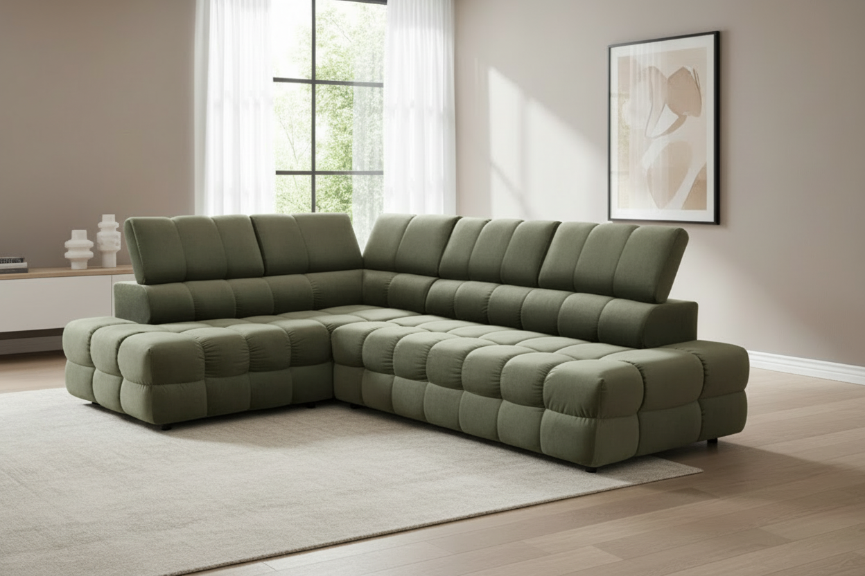 Buffalo Ecksofa Olivgrün Schrägansicht