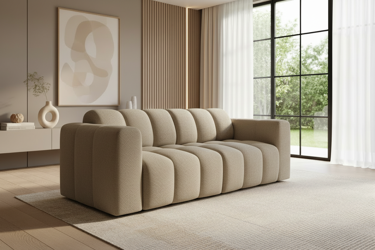 Bummel A1-1A Sofa in Manza Greige/Taupe
