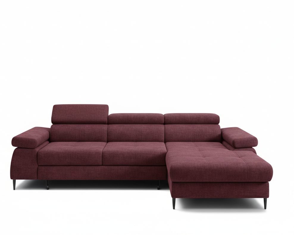 Designer Ecksofa Córdoba I mit Schlaffunktion & Bettkasten in Chenille