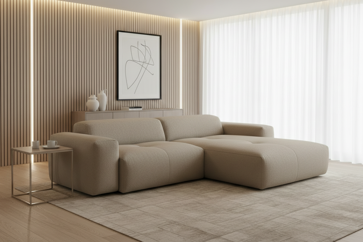 Calm Ecksofa Greige Schräg