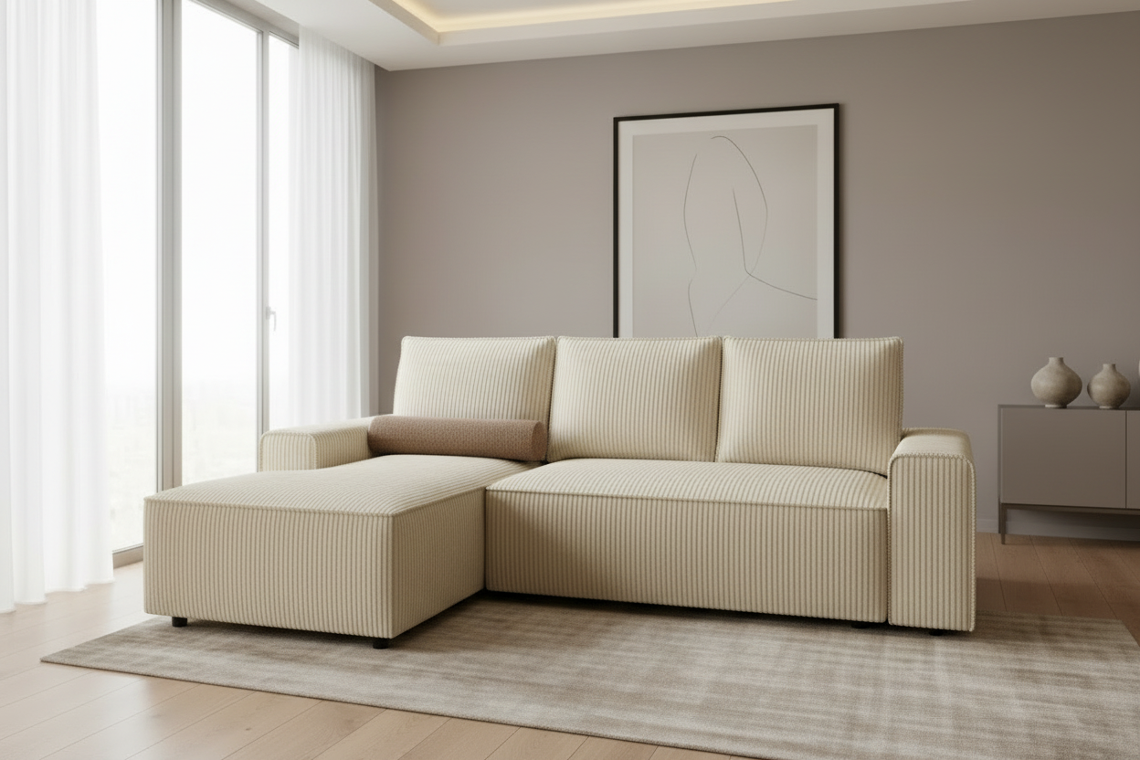 Domo Ecksofa Cream Schräg